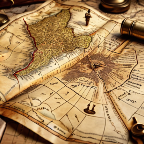 Home 17 **Open treasure map with exam guide points on it, representing secrets to success.**