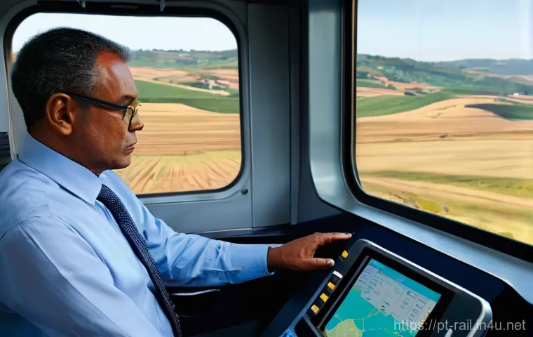 철도기사 자격증 취득 후기 - **Prompt:** A focused and determined young adult, wearing a crisp, professional train driver's unifo...