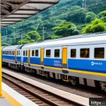 Home 23 철도 시스템 유지보수 기술 - A detailed futuristic railway maintenance scene in Brazil, showing a modern train track equipped wit...