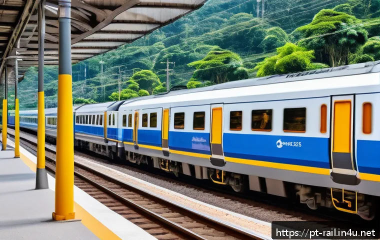 철도 시스템 유지보수 기술 - A detailed futuristic railway maintenance scene in Brazil, showing a modern train track equipped wit...